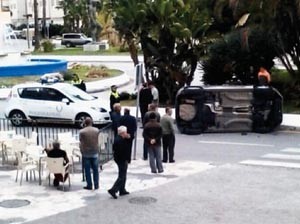 ALM Car Turned Over OnL