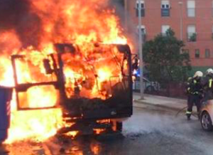 AXA Roadsweeper in Flames