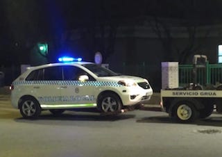 SAL Police Car being Towed