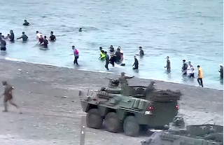 SPN Ceuta Invasion APCs on the Beach