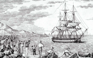 SPN Old Sailing Ship Engraving