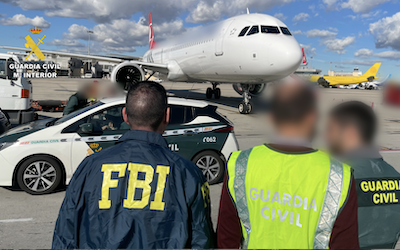 SPN Guardia Civil & FBI Arrest Brit at Madrid Airport JA23