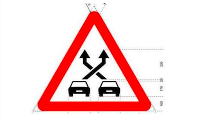 SPN New Road Signs Lane merging