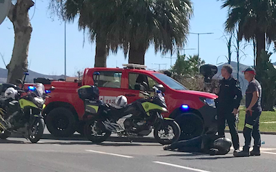 MOT Bike Accident on Roundabout